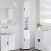 vidaXL Dulap Baie &Icirc;nalt Alb 30x35x192cm Lemn Compozit cu 2 Uși, Rafturi multiple, Stocare Eficientă, Prindere Sigură pe Perete