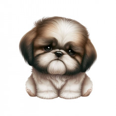 Sticker decorativ Shih Tzu, Maro, 58 cm, 5594ST