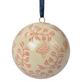 Sfera decorativa ceramica roz bej Flori &Oslash; 8x8 cm