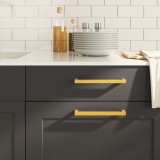 Gossi manere de dulap, 5 buc., auriu, 192 mm, otel inoxidabil