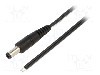 Cablu alimentare DC, cabluri, DC 5,5/2,5 mufa, negru, 0,5m, WEST POL - P25-TT-T050-050BK