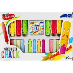 Set de colorat creta pentru asfalt cu ustensile, 40 piese
