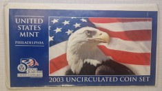 Set Monede Monetarie United States Statele Unite America USA, 2003, Philadelphia, 10 monede