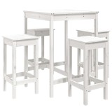 Cumpara ieftin Set mobilier de bar pentru gradina, 5 piese,alb, lemn masiv pin
