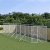 Padoc de exterior pentru c&acirc;ini argintiu 2x14x2m oțel galvanizat