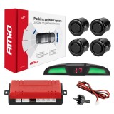 Set senzori de parcare AMiO LED COB 4 senzori negri Gold 18 mm, afisaj cu buzzer, 12V, raza 0-2,5 m, 40KHz