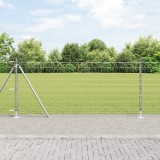 VidaXL Euro Fence cu 7 st&acirc;lpi flansați 1x10 m din oțel galvanizat