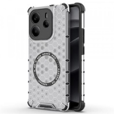 Husa MagSafe pentru Xiaomi Redmi Note 14 4G (Regional), Techsuit, HoneyComb Shield, Alba