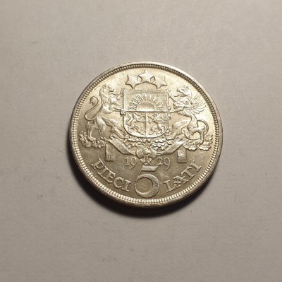 Letonia 5 Lati 1929 UNC foto