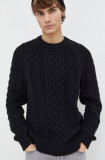 Abercrombie &amp; Fitch pulover din amestec de lana barbati, culoarea negru