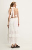 Answear Lab rochie din bumbac culoarea alb, maxi, evazată
