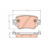 Set placute frana spate TRW Audi A1 (8X) Q3 2011-2018; Seat Alhambra 2010- Leon (5F) 2012- Leon SC Leon ST Skoda Octavia III (5E) 2012-; VW Caddy 201