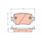Set placute frana spate TRW Audi A1 (8X) Q3 2011-2018; Seat Alhambra 2010- Leon (5F) 2012- Leon SC Leon ST Skoda Octavia III (5E) 2012-; VW Caddy 201