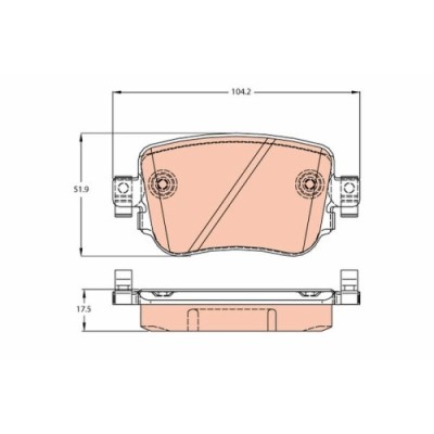 Set placute frana spate TRW Audi A1 (8X) Q3 2011-2018; Seat Alhambra 2010- Leon (5F) 2012- Leon SC Leon ST Skoda Octavia III (5E) 2012-; VW Caddy 201 foto