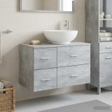 Cumpara ieftin Set dulap baie 2 buc. Gri Beton 79,5 x 44,5 x 80 cm