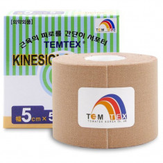 Temtex Tape Classic bandă elastică muschii si articulatiile culoare Beige 1 buc