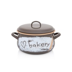Oala cu capac din sticla Bakery Metalac, email, 24cm, 6.5l