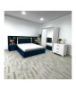 Dormitor complet VEN06 Albastru, pat 160x200cm, sifonier 150cm, noptiere, comoda inclusa. Transport gratuit