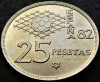 Moneda 25 PESETAS - SPANIA, anul 1981 (1980 / CM FOTBAL 82) *cod 470 - A.UNC, Europa