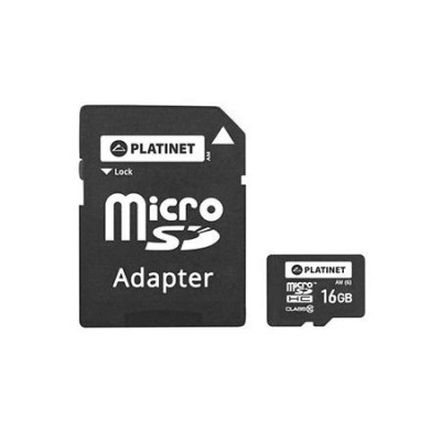MICRO SD CARD 16GB CLS 10 CU ADAPTOR PLATINET foto