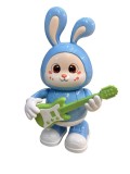 Iepuras muzical cu chitara Rabbit Guitarist albastru cu lumini si melodii