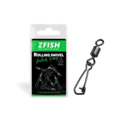 Agrafa Vartej ZFISH Rolling Swivel Hooked Snap, Nr 16, 11Kg, 10 Buc/Plic foto