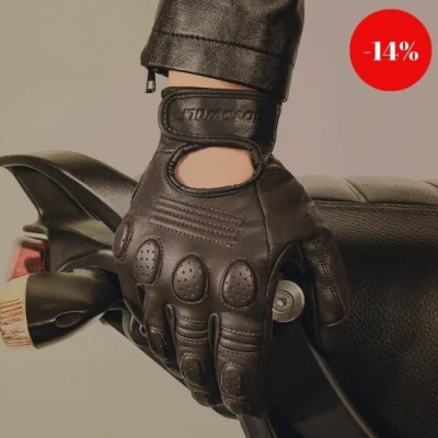 Manusi moto din piele cu touchscreen finger, respirabile, Motowolf, potrivite pentru vara, protectie carbon, Maro foto