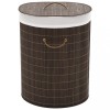 Gossi cos de rufe din bambus, oval, maro inchis