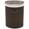 Gossi cos de rufe din bambus, oval, maro inchis