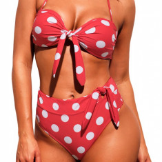 SW1781-232 Costum de baie in 2 piese model retro cu bulinute