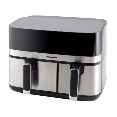 Friteuza dubla cu aer cald Heinner ProDual Fusion, 1700W, capacitate totala 8.6 L, display digital foto