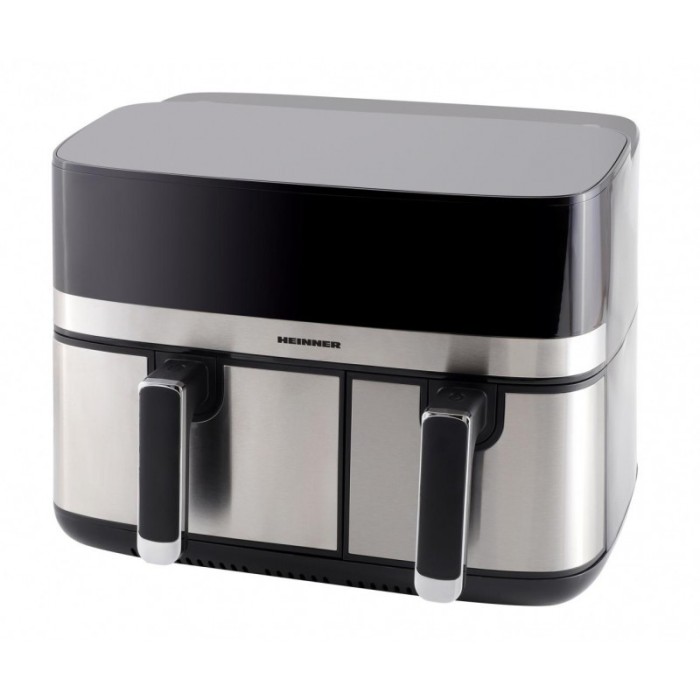 Friteuza dubla cu aer cald Heinner ProDual Fusion, 1700W, capacitate totala 8.6 L, display digital