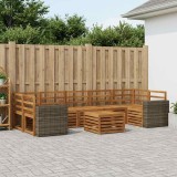 vidaXL Set de canapele de exterior 8 pcs natural Lemn Solid de Acacia 3384155