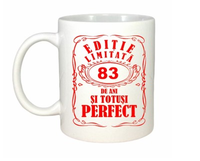 Cana alba personalizata, Editie Limitata 83 ani, INOVATIX&amp;reg;. 330ml foto