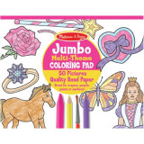 Caiet jumbo cu desene pentru colorat roz Melissa&amp;Doug 4225, Melissa &amp; Doug