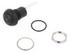 Comutator Apasare KNITTER-SWITCH SPST-NO, IP67, LED Verde, Montare Surubare, Poliamida, Negru