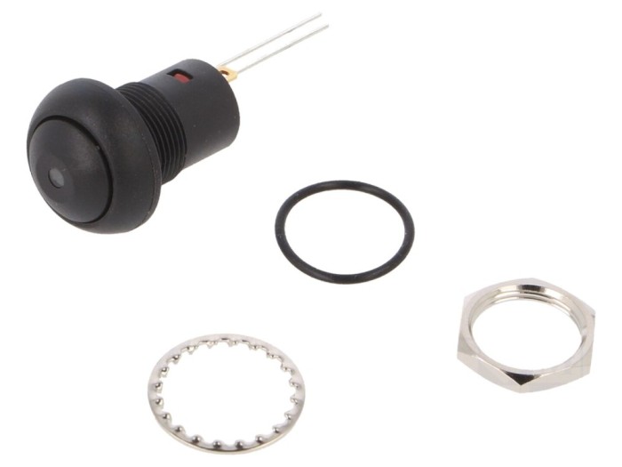 Comutator apăsare SPST-NO, IP67, LED