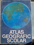 Atlas Geografic Scolar Eustatiu C. Gregorian, 1977, Didactica si Pedagogica, 34 pagini, 24x32 cm, Carte Uzata