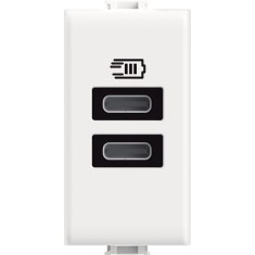 Priza USB 1M Tip C alimentare dubla 5V Matix Bticino alb AM4191CC