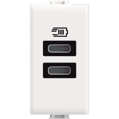 Priza USB 1M Tip C alimentare dubla 5V Matix Bticino alb AM4191CC foto