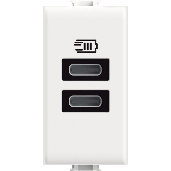 Priza USB 1M Tip C alimentare dubla 5V Matix Bticino alb AM4191CC