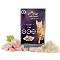 Pliculeț NUEVO CAT Sterilised pui &amp; orez 85 g