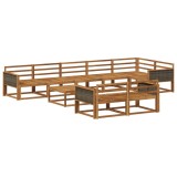 vidaXL Set de canapele de exterior 9 pcs natural Lemn Solid de Acacia 3382677