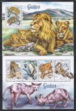 Guineea Bissau 2014 - Faună sălbatică - Feline, Colita + Bloc, Cota 15.50 Euro, RARE, MNH