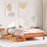 Cumpara ieftin Cadru pat fără saltea, maro ceruit, 120x190 cm, lemn masiv pin