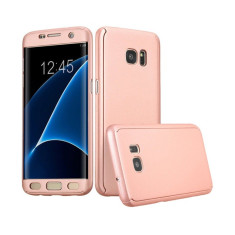 Husa Samsung Galaxy S7 Flippy Full Cover 360 Roz Auriu + Folie de protectie foto