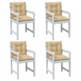 VidaXL Perne scaun cu spătar mic, 4 buc. melanj bej 100x50x7 cm textil