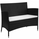 Cumpara ieftin Bancă de grădină, negru, 90 cm, poliratan