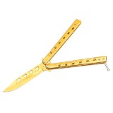 Briceag Fluture IdeallStore Future Wings, Otel Inoxidabil, Auriu, 24cm, Camping, Cutit Balisong