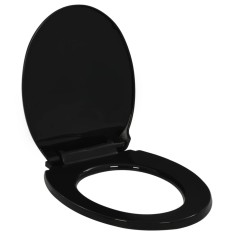 vidaXL Capac WC cu &icirc;nchidere silențioasă, eliberare rapidă, negru